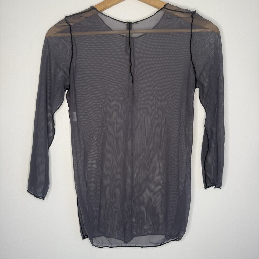 CYNTHIA ASHBY NWT Gray Sheer Mesh Lagenlook Distressed Layering Small Artwear - Picture 4 of 9